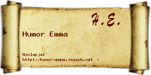 Humor Emma névjegykártya